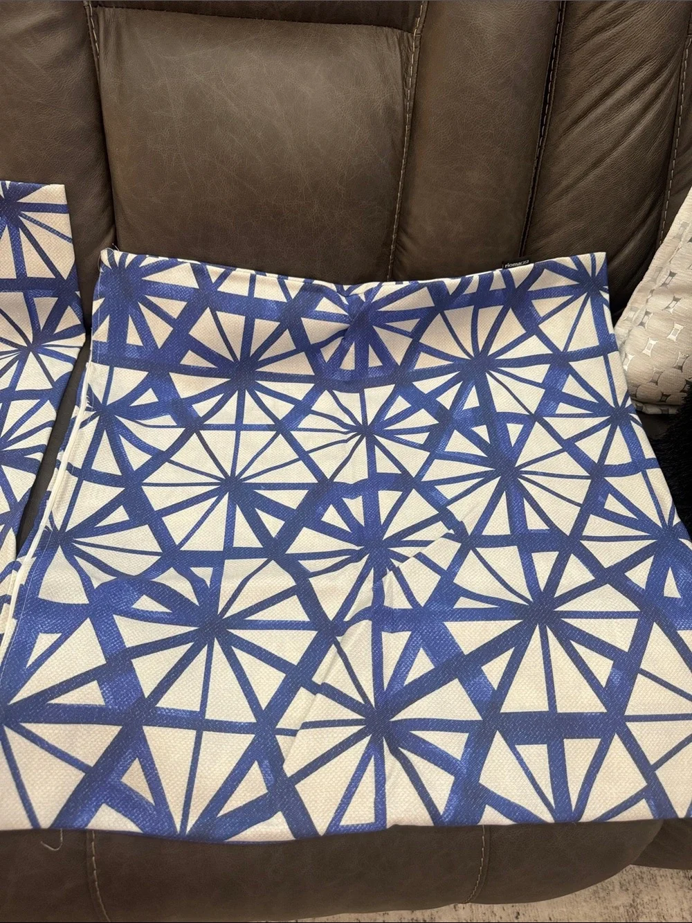 Blue Geometric outdoor  Throw Pillow Covers